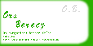 ors berecz business card